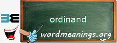 WordMeaning blackboard for ordinand